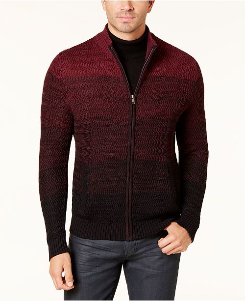 Alfani Men's Ombré FullZip Sweater, Created for Macy's & Reviews