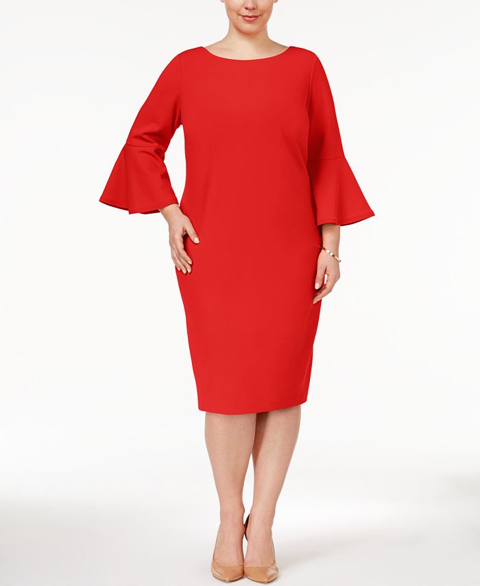 Calvin Klein Plus Size BellSleeve Sheath Dress Macy's