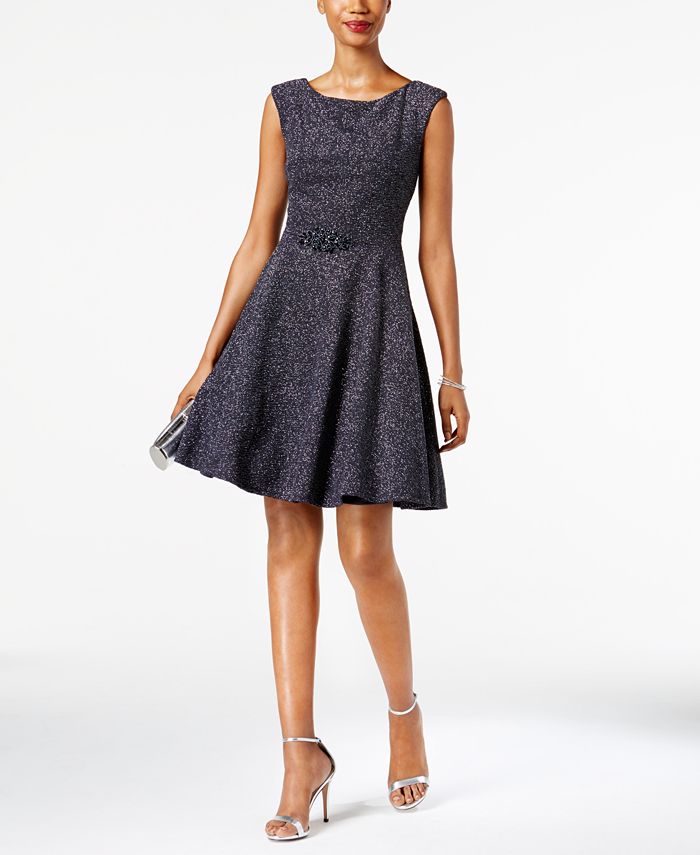 betsy and adam glitter print gown