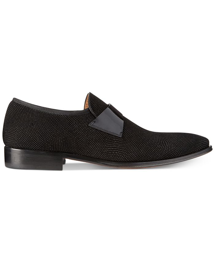 Mezlan Men's Suede Loafers with Patent Leather Strap - Macy's