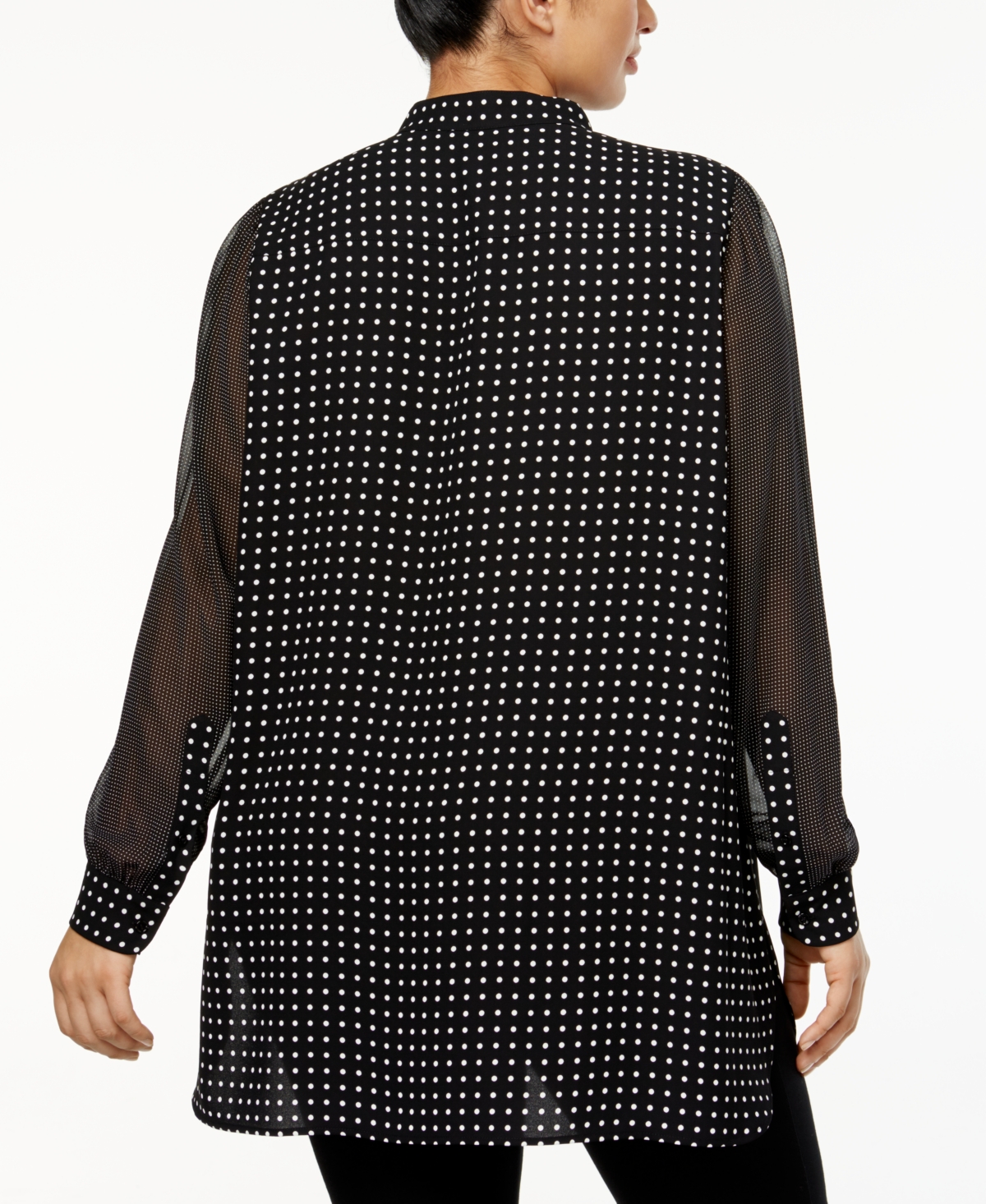 Anne Klein Plus Size Mixed-Dot Tunic -White