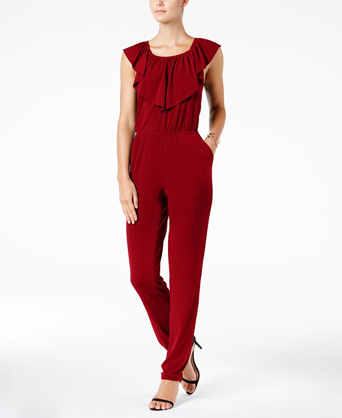NY Collection Petite Off-The-Shoulder Jumpsuit - Macy's
