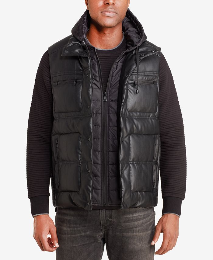 Sean John Men's Puffer Vest With Inset, Created for Macy's - Macy's