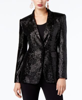 Rachel Zoe Rixey Sequined One Button Blazer Macy s