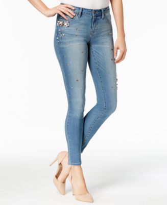 Earl Jeans Colorful Embroidered Ankle Skinny Jeans - Macy's