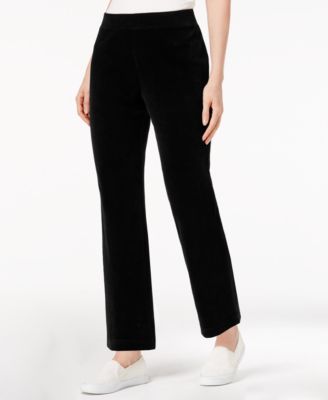 Karen Scott - Petite Velour Pull-On Pants