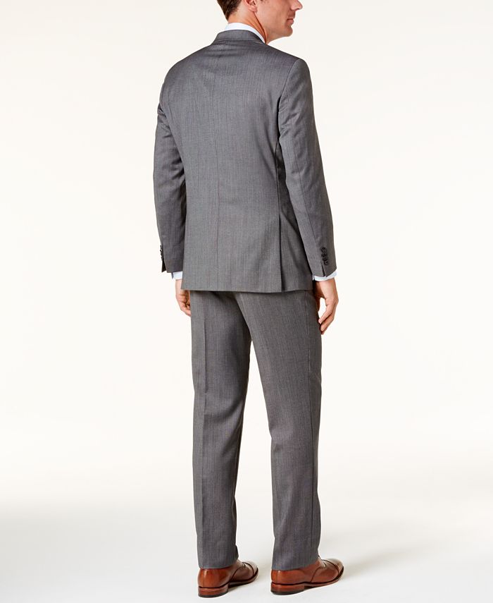 Michael Kors Men's Classic-Fit Silver/Gray Birdseye Suit - Macy's
