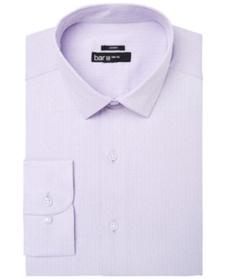 Bar III - Men's Slim-Fit Stretch Easy-Care Lavender Herringbone Dot Dobby Dress Shirt, Created for Macy's