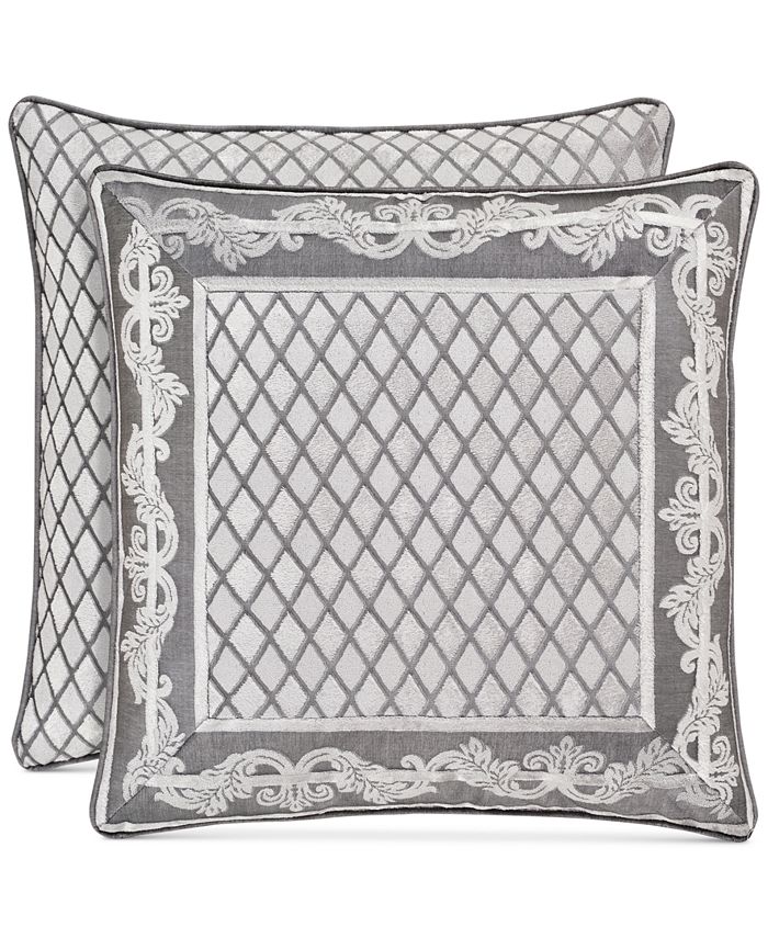 J Queen New York - Bel Air Tufted-Chenille Silver 20" Square Decorative Pillow