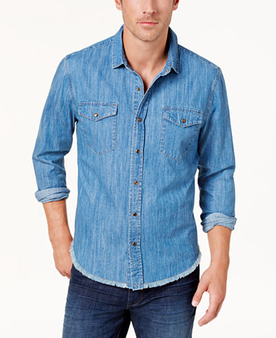 BS by Blake Shelton Men's Chambray Shirt, Created for Macy's - Casual ...