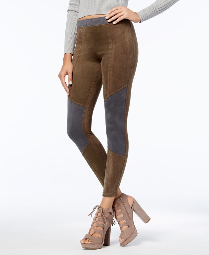 Hue Blocked Microsuede Leggings Macy s