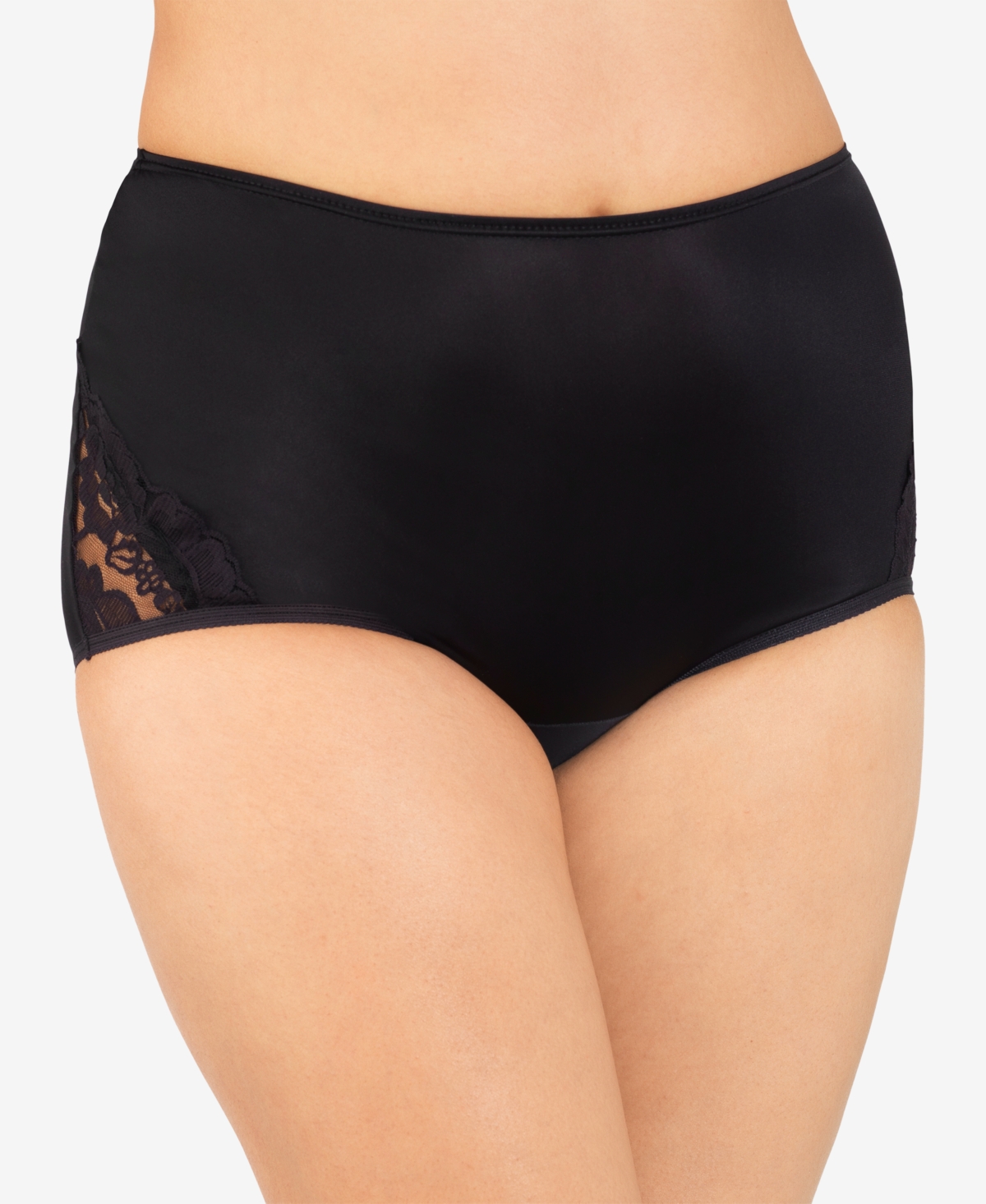 Perfectly Yours Lace Nouveau Nylon Brief Underwear 13001, extended sizes available - Star White