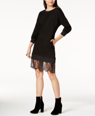 MINKPINK - Lace-Hem Sweatshirt Dress