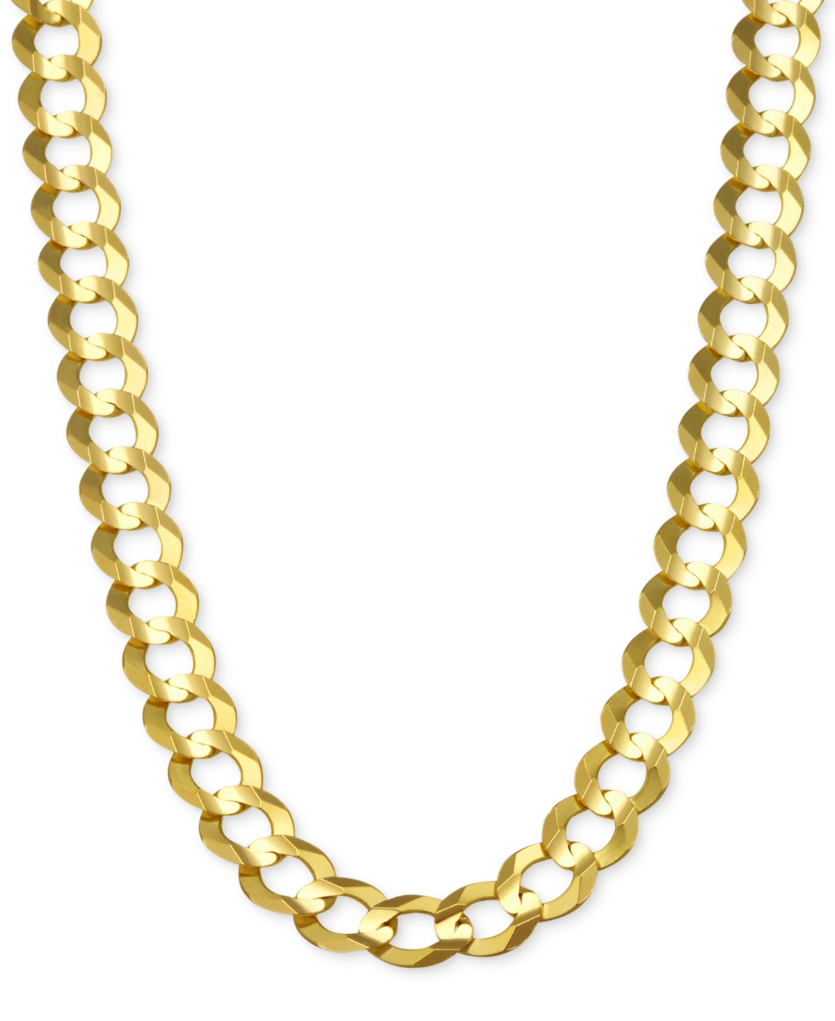 Italian Gold 30" Open Curb Link Chain Necklace (7mm) In Solid 14k Gold