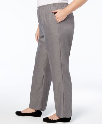 Plus Size Classic Pull-On Straight-Leg Short Length Pants