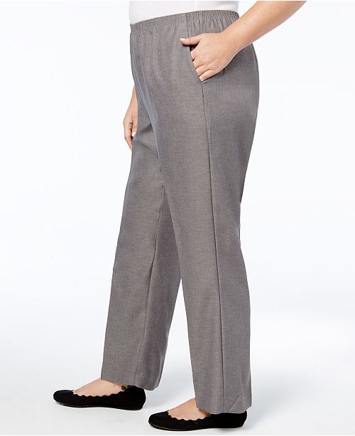 Alfred Dunner Plus Size Classic Pull-On Straight-Leg Pants & Reviews ...