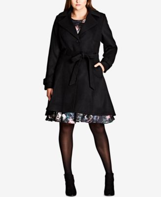 City Chic - Trendy Plus Size Belted Coat