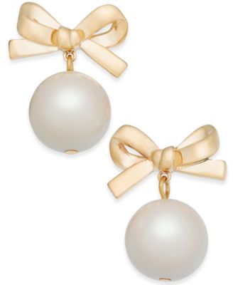 kate spade bow pearl earrings