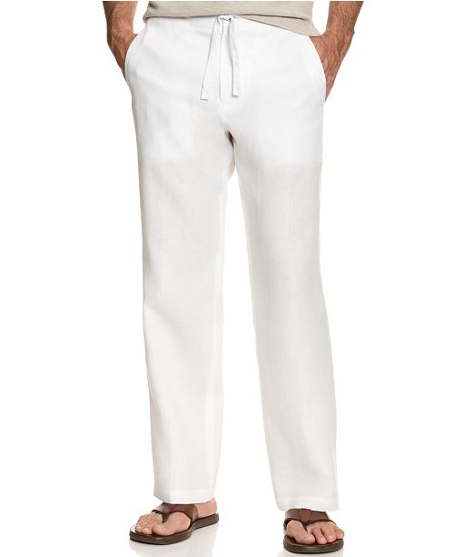 Tasso Elba Men S Drawstring Linen Pants Created For Macy S