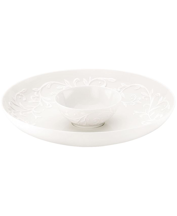 Lenox Dinnerware, Opal Innocence Carved Chip and Dip Macy's