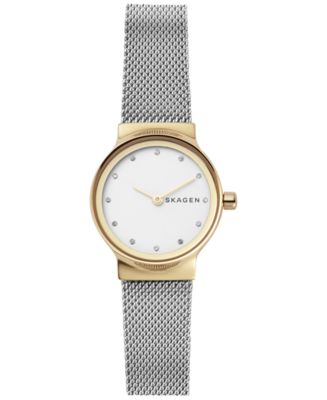 SKAGEN 'Freja' Mirror Bezel Mesh Strap Watch, 26mm main image 1