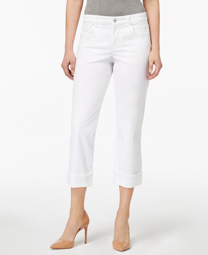 NWT) Style&Co Women's Plus Size 20W Peach Mid Rise Cuffed Denim Capri Pants