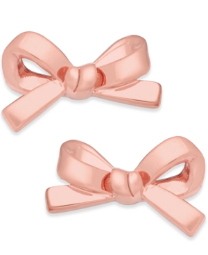 Kate Spade 'skinny Mini' Bow Stud Earrings In Rose Gold