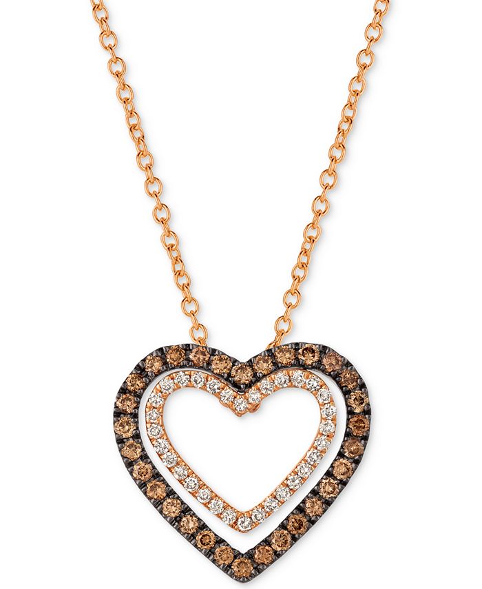 Le Vian - Diamond Heart Pendant Necklace (1/3 ct. t.w.) in 14k Rose Gold