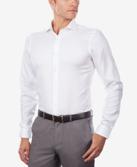 Мужские платья Calvin Klein Steel Calvin Klein Men's Steel+ Slim-Fit Non-Iron Stretch Performance Dress Shirt