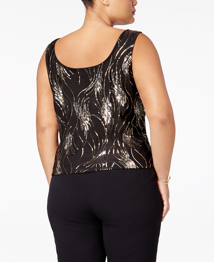 Alex Evenings Plus Size Sequined Jacket & Shell - Macy's