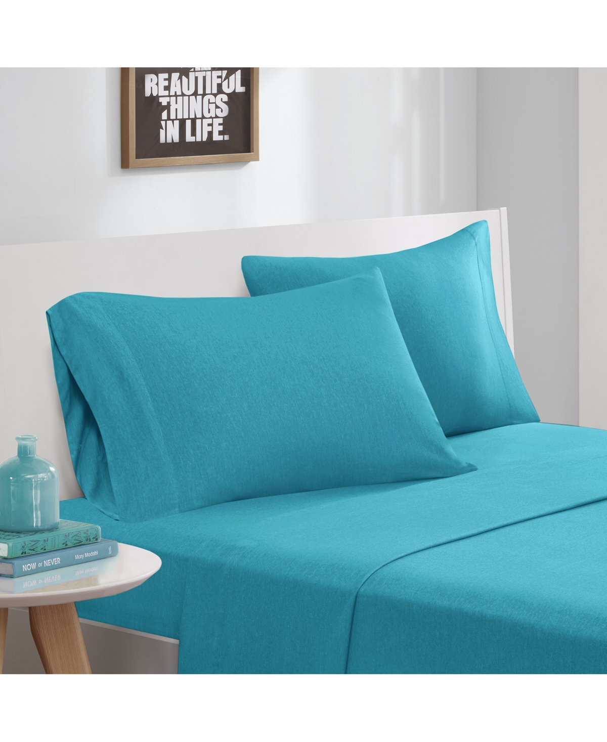 Intelligent Design Jersey Knit Cotton Blend 4-pc. Sheet Set, King In Teal