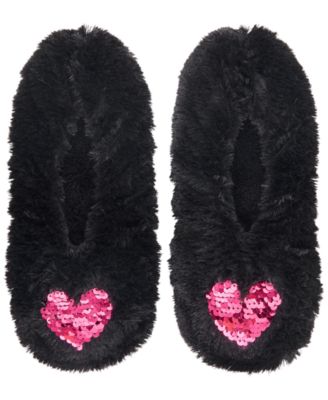 Fuzzy Babba - Faux-Fur Heart Slipper Socks, Toddler & Little Girls (2T-6X)