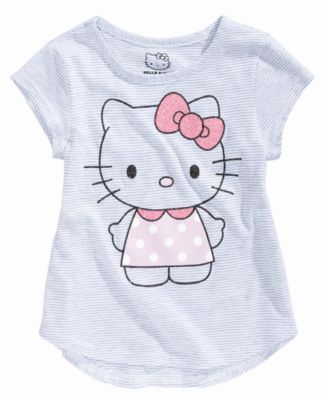 Hello Kitty Little Girls Striped Graphic-Print T-Shirt - Macy's