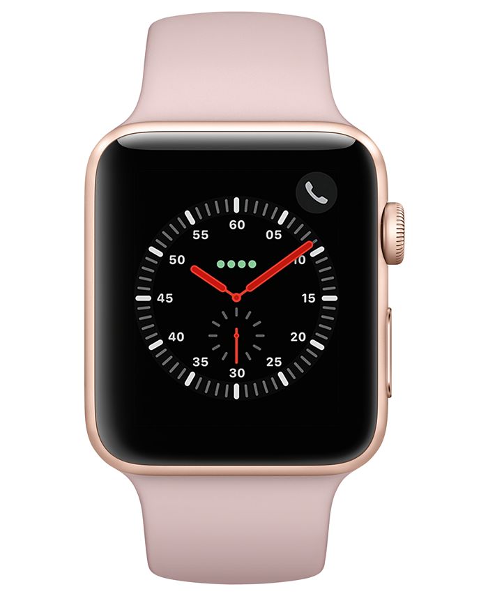 Apple Watch Series 3 (GPS + Cellular), 42mm Gold Aluminum Case with Pink Sand Sport Band