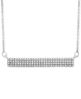 Diamond Horizontal Bar Cluster Necklace (1/4 ct. t.w.) in 10k White Gold or 10k Gold, Created for Macy's