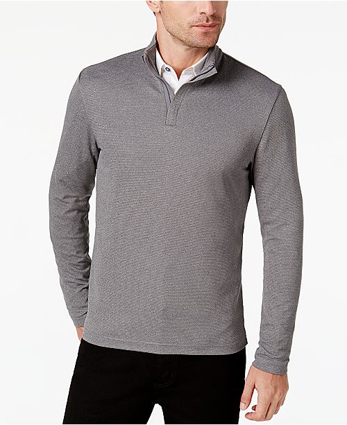 Alfani Men's Ottoman QuarterZip Stretch Knit, Created for Macy's