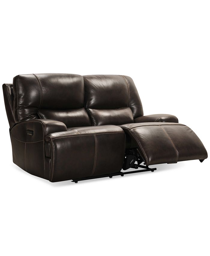 Furniture CLOSEOUT! Calver 67" Leather Power Reclining Loveseat With