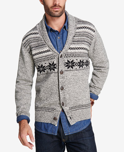 Weatherproof Vintage Men's Fair Isle Cardigan - Sweaters - Men ...