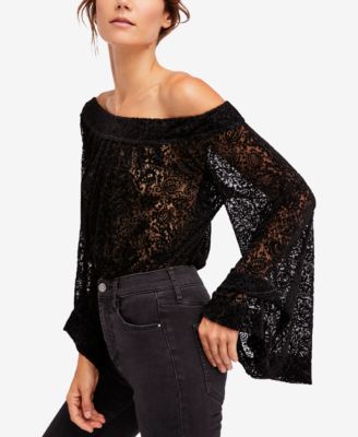 Free People - Ginger Berry Burnout Velvet Top