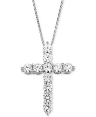 diamond cross necklace 1 carat