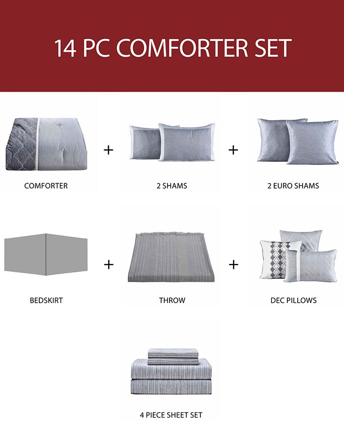 Sunham Gilmour 14Pc. Queen Comforter Set Macy's