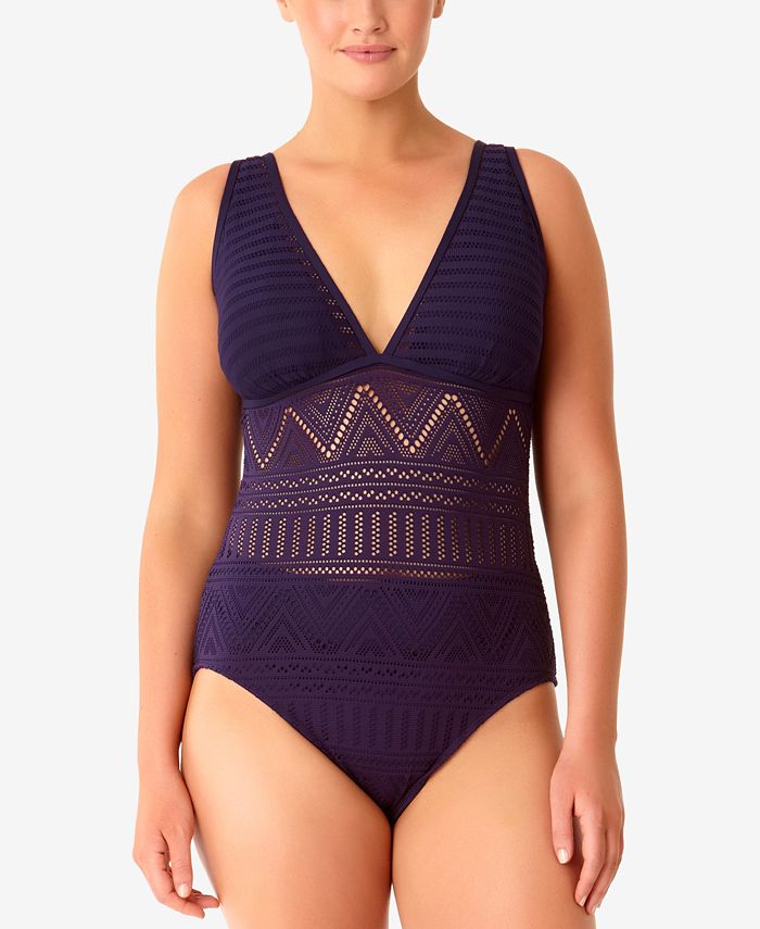 Anne Cole Plus Size Crochet All Day One Piece Swimsuit Macy s