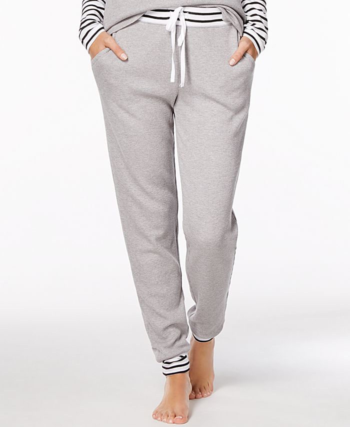 Alfani Striped-Trim Thermal Pajama Pants, Created for Macy's - Macy's