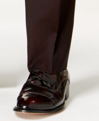 Ben Sherman Men's Slim-Fit Burgundy Stretch Suit