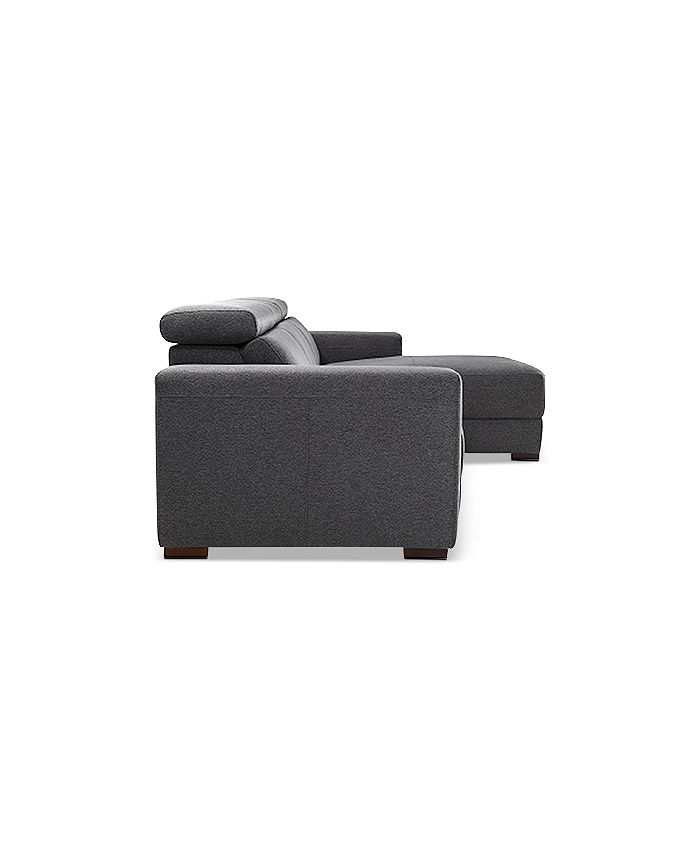 Furniture Nevio 3Pc. Fabric Sectional Sofa with Chaise, 2 Power