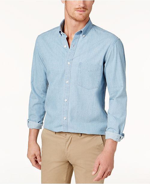 Club Room Men S Chambray Shirt Created For Macy S Reviews