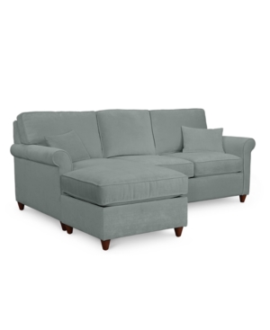 FURNITURE LIDIA 82" FABRIC 2-PC. REVERSIBLE CHAISE SECTIONAL SOFA WITH STORAGE OTTOMAN