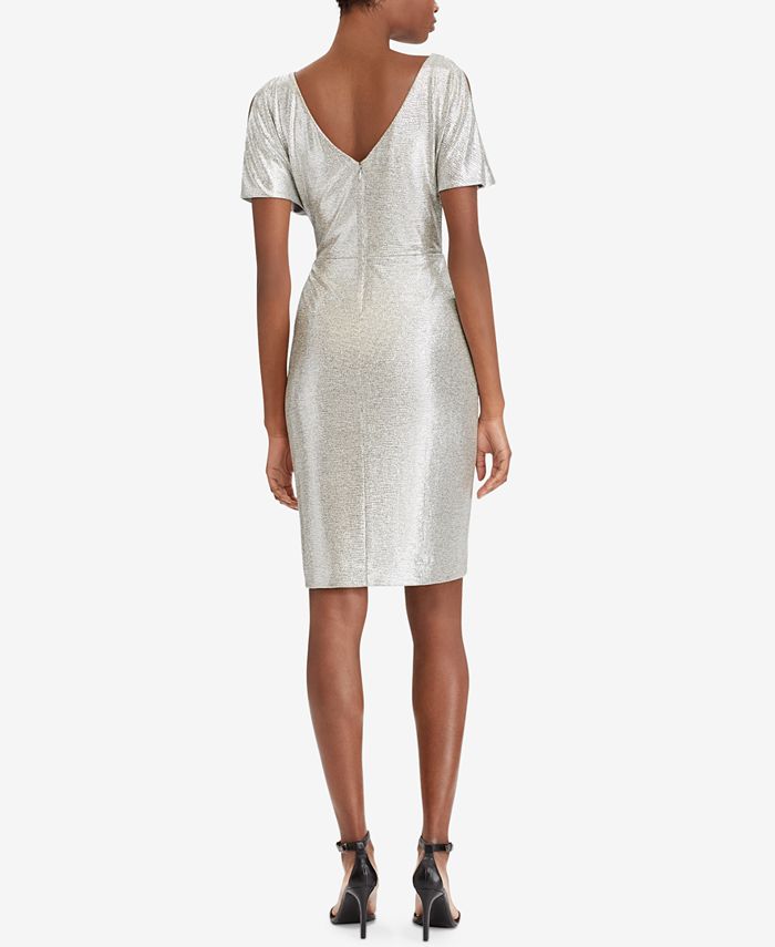 Lauren ralph lauren store metallic surplice gown
