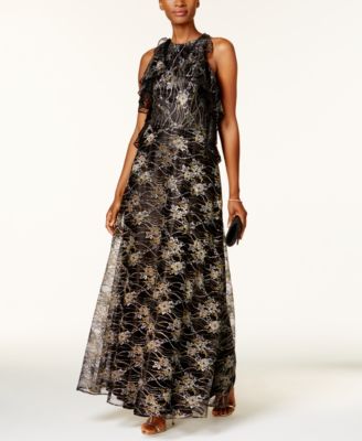 Tahari ASL Metallic Lace Gown - Macy's