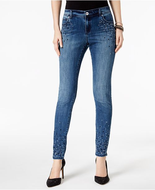 INC International Concepts I.N.C. Embellished Skinny Jeans, Created for